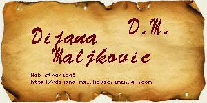 Dijana Maljković vizit kartica